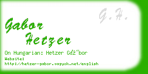 gabor hetzer business card